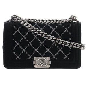 CHANEL Boy Chanel 25 Shoulder Bag ChainShoulder Matelasse Stitch black